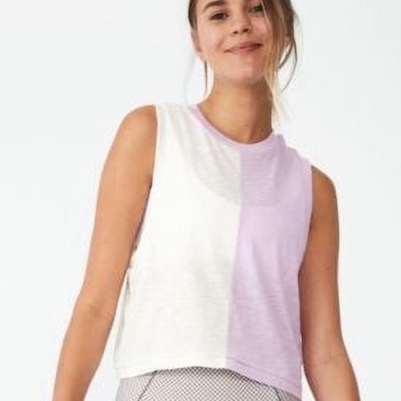 Cotton On Body Women's The Tank Top Colorblock Cream pink orchid splice - Picture 3 of 8